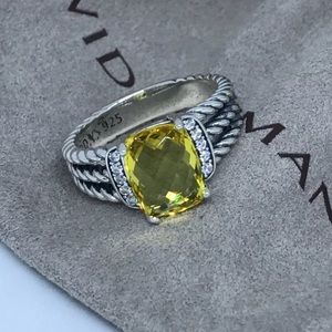 David Yurman Petite Wheaton Lemon Citrine Ring
